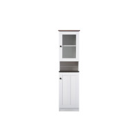 Baxton Studio DR 883300-White/Wenge Lauren Two-Tone Buffet and Hutch Kitchen Cabinet